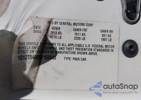 2005 Chevrolet Malibu Ls из США, поврежденный, VIN 1G1ZT54825F153343